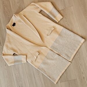 Lumiere Thick‎ Knit Neutral Longline Cardigan Sweater, Med
